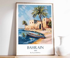 Listing image for 4 Bahrain Print, Bahrain Travel Poster, Middle East Travel Print, Islamic Decor,