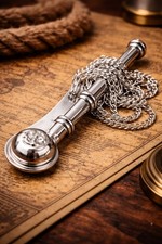 Listing image for Nautical Collectible Nickel Plated Boatswain's Pipe Whistle Maritime Decor Gift