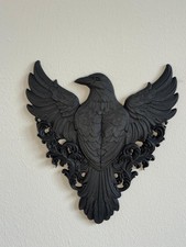 Listing image for Gothic Raven Wall Plaque Black Crow Wall Decor Dark Academia Gothic Art