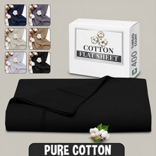 Listing image for 100% Egyptian Cotton Flat Sheet 400 TC Breathable Hotel Quality Decor All Sizes