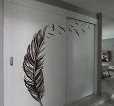 Listing image for Large Feather Wall Art Vinyl Wall Sticker DIY Home Decor Wall Decal HIGH QUALITY