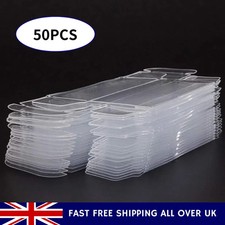 Listing image for 50PCS Clear PVC Display Case 1/64 Model Car Toy Protector Box Transparent UK