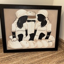 Listing image for Haitian Folk Art Painting Signed and Framed Mid 20th Century Vintage