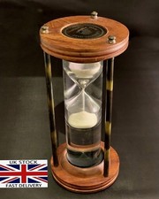 Listing image for Antique Nautical Royal Navy Brass Sand Timer Hourglass - Maritime Collectible