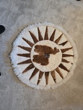 Listing image for Decorative circular-shaped Andean Alpaca Carpet Rug