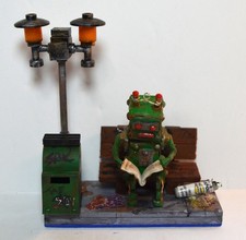 Listing image for Graffiti Robot "Waiting on the Bus" micro diorama street scene, Junk Sculpture