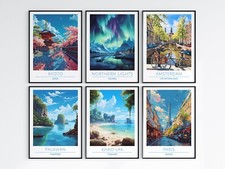 Listing image for Travel Wall Art Print Landmark Posters Sightseeing Backpacking Keepsakes