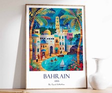 Listing image for 8 Bahrain Print, Bahrain Travel Poster, Middle East Travel Print, Islamic Decor,