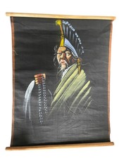 Listing image for Vintage South Asian Scroll Man Handpainted Jhamsikhel Sanepa Napal 17 3/4
