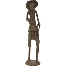 Listing image for African Bronze Sculpture Tribal Farmer Figurine Ethnic Statue Collectible Art