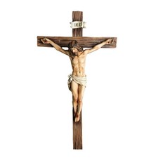 Listing image for INRI Crucifix Jesus Christ Cross Home Decor Resin Crucifix Religious Gift 9.65"