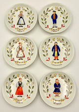 Listing image for ARABIA Finnish National Costumes Mini Handpainted Wall Plates Set of 6 FINLAND