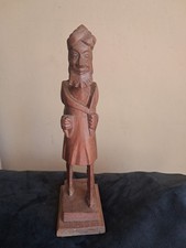 Listing image for Vintage Folk Art Handmade Carved Wooden Old Man Figure Decorative Collectible