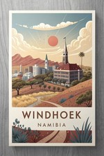 Listing image for Vibrant Windhoek Namibia - African Cityscape Travel Poster A1-A4 Poster Art Pain