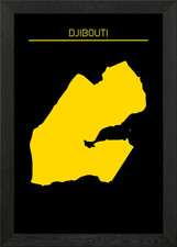 Listing image for Djibouti Map Gold Framed Wall Art Poster Canvas Print Picture