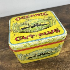 Listing image for VINTAGE ADVERTISING OCEANIC CUT PLUG CASKET CANISTER TIN COLLECTIBLE