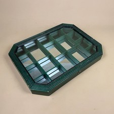 Listing image for Vintage Green Wood Glass Display Box Curio Case Curiosities Decor Cabinet Mirror
