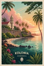 Listing image for Captivating Kolonia, Micronesia Travel Poster - Tropical Paradise Art Print A1-A