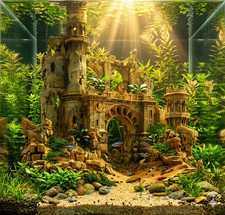 Listing image for Ruined Ancient Castle Aquarium Decoration 3D Printed Fish Tank Ornament Handmade