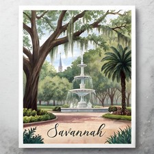 Listing image for Savannah Georgia USA - Vintage Travel Poster of Southern Charm