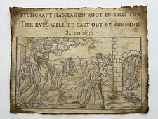Listing image for Salem Witch Trials Art Print Poster Witches Burned at the Stake Vintage Style