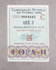 Listing image for FIFA World Cup 1962 Ticket stub Germany Yugoslavia memorabilia rare original