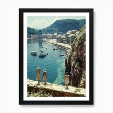 Listing image for Vintage Vacations. Vlora, Albania ( Framed Wall Art Poster Canvas Print Picture