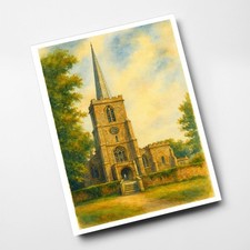 Listing image for A4 PRINT - Parish Church of St Mary, Walsingham - Vintage Art Style