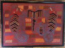 Listing image for GUNA MOLA ‘Chameleon’ Authentic 1970S Panamanian Textile Art.