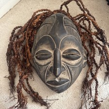 Listing image for Handmade African wooden Mask Decorative collectible art