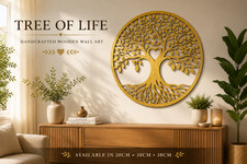 Listing image for Tree of Life Wooden Wall Art Family Decor Handmade Gift Home Living Room Decorat