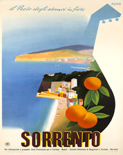Listing image for Sorrento Italy Travel Poster Italian Riviera Wall Art- 12X16/16X20/18X24/24X36