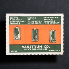 Listing image for Poster Stamp * USA * 1915 Vanstrum Co Men's Clothing Fashion Minneapolis History